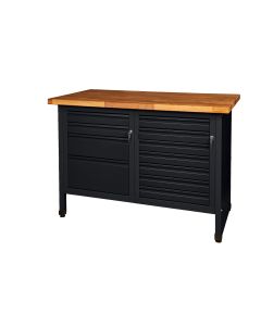 Küpper modular system workbench (w. 128-cm), 11 drawers, model 17530